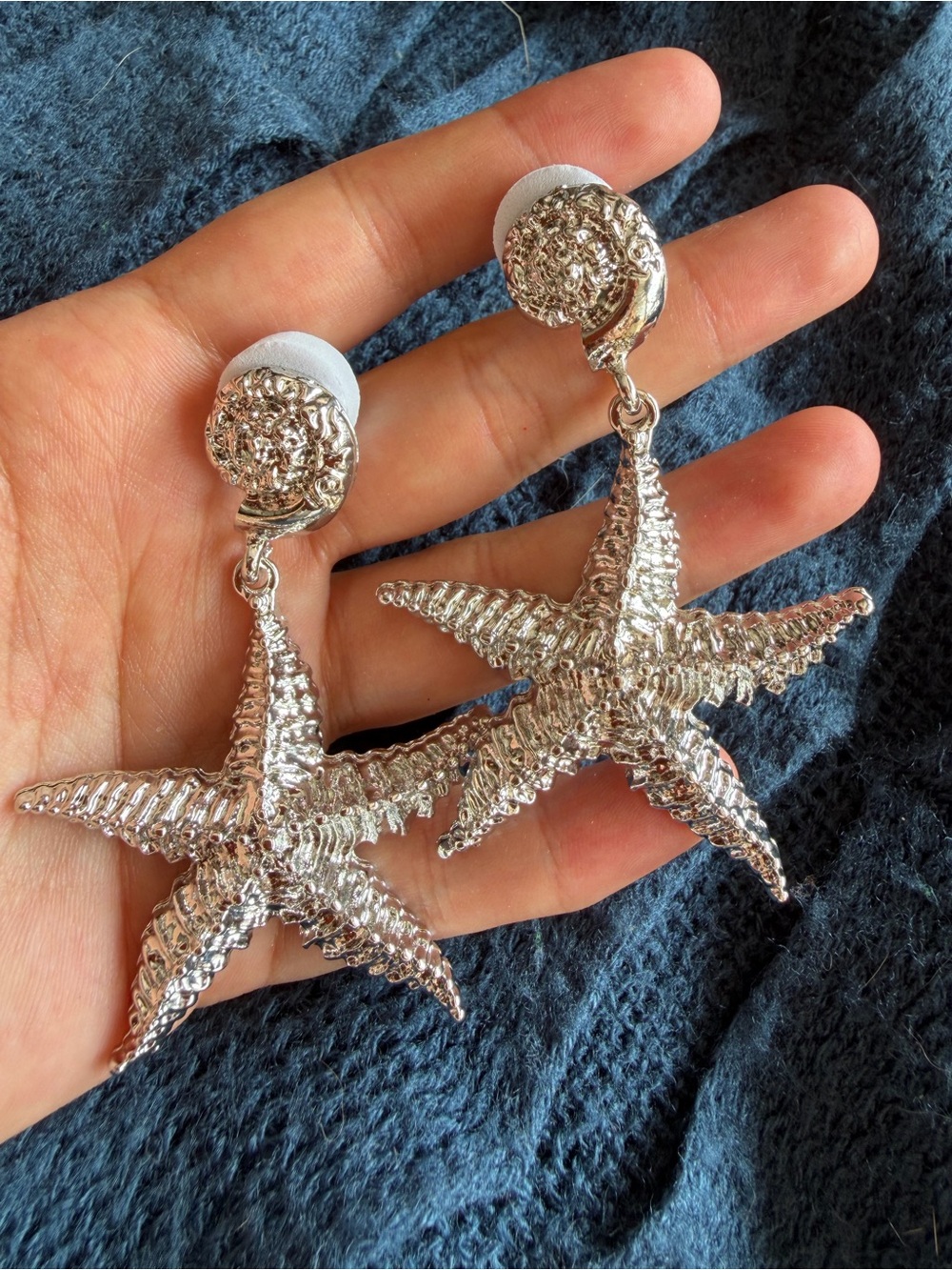 Silver Starfish Drop Earrings - Women Jewelry